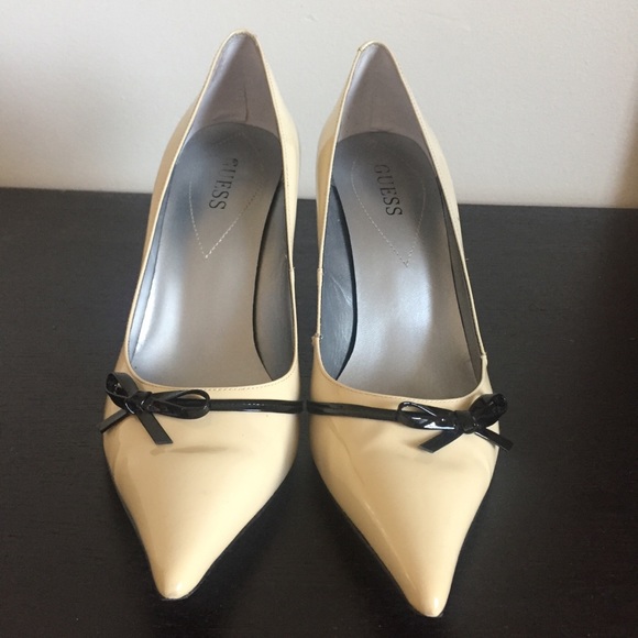 GUESS Cream Coloured Patent Leather Pumps - Picture 2 of 4